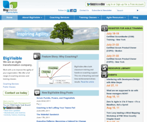 learnagile.com: BigVisible Solutions :: An Agile Company
BigVisible Solutions is an Agile Solutions company. It is our core focus. We specialize in educating, mentoring and enabling organizations to capitalize on the latest in Agile software development principles and practices. We leverage tested process improvement and enablement techniques to help organizations adopt Agile across various levels of the enterprise to ensure lasting, sustainable results.
