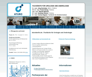urologie-berlin.org: Startseite
aturoberlin.de | Fachärzte für Urologie und Andrologie

in Praxisgemeinschaft mit Dr. Corina Degner, Fachärztin für Strahlentherapie