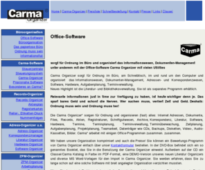 literaturverwaltung.org: Office-Software Carma-Organizer ist die Office Organizer Software, die für Ordnung im Büro sorgt
Office-Software Carma-Organizer ist die Office Organizer Software, die für Ordnung im Büro sorgt