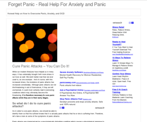forgetpanic.com: Forget Panic
Real Help on How to Overcome Panic, Anxiety, and OCD