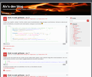 aiv-dev.info: Aiv's Dev Blog
Ciekawostki programistyczne i tematy związane z bezpieczeństwem