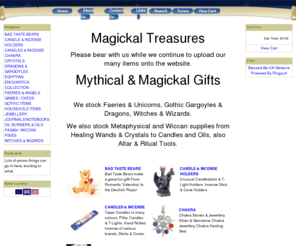 magickal-treasures.co.uk: Magickal Treasures
For All Your Mythical & Magickal needs. Fairies, Dragons, Angels & Witches.  Incense, Candles, Oils & Healing Crystals.  Sterling Silver & Gemstone Jewellery, Chakra, Celtic, Pagan & Wiccan Jewellery.