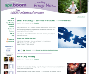 spaboomblog.com: SpaBoom Blog - Online Marketing and Industry News for spas, salons and massage therapists
SpaBoom Blog - Online Marketing and Industry News for spas, salons and massage therapists