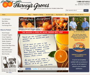 harveygroves.com: Fresh Florida Oranges, Indian River Grapefruit & Honeybelles, Citrus Fruit Gift Baskets by Harvey's Groves
Since 1926, the best citrus and gift fruit available has come from Harvey’s Groves. Order the freshest Indian River citrus and get it delivered right to your door.