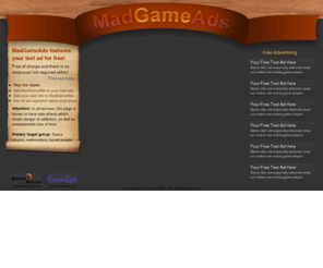 madgameads.com: Play Zarunga at Mad Game Ads! - Free Advertising for Game Sites
Creative Free Advertising for Game Websites + Play the addictive free Flash game Zarunga.