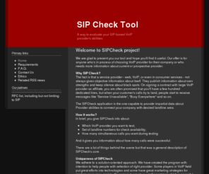 sipcheck.com: Welcome to SIPCheck project! | SIP Check Tool
