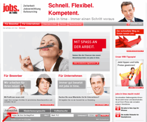 jobsintime.de: Zeitarbeit, Outsourcing und Jobvermittlung  jobs in time
Schnell. Flexibel. Kompetent.