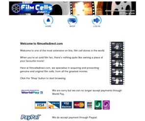 filmcellsdirect.co.uk: Home
One of the most comprehensive on-line stores for movie memoribilia.