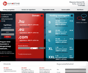 whosting.hu: Whosting - domain név regisztráció, tárhely, webhosting, webtárhely, hosting
Teljes körű domain név bejegyzés és tárhely bérlet online ügyintézéssel.