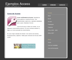 ejemplosaccess.com: Ejemplos Access
Ejercicios y ejemplos access. Manuales, tutoriales, cursos access. Ejemplos detallados paso a paso de access. Ejemplos access.