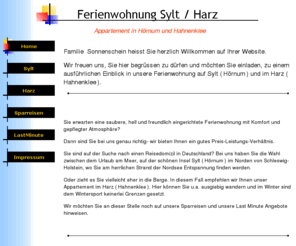 xn--sylt-hrnum-jcb.com: Ferienwohnung Sylt Hörnum und Harz Hahnenklee v. privat
Ferienwohnungen auf Sylt Hörnum und Harz Hahnenklee von privat 04535/8627