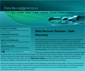 datarecoverservices.net: Data Recover Services - Find professional, quick and secure data recovery services.
Rapid data recovery for last, damaged or deleted files.