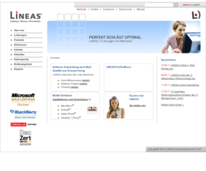lineas.de: LINEAS: Software, Beratung, Mobile Lösungen, Warenwirtschaftssystem, Braunschweig
LINEAS ist ein Software- und Beratungshaus aus Braunschweig. Wir bieten professionelle Beratung und maßgeschneiderte IT-Lösungen, u.a. im Bereich Mobile (BlackBerry®).