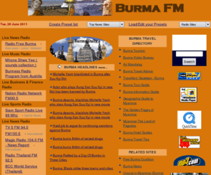 burmafm.com: Burma FM- live via internet!
Listen to radio stations in Burma live via the internet!