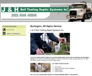 jandhsoiltesting.com: Burlington, WI - J & H Soil Testing Septic Systems Inc
J & H Soil Testing Septic Systems Inc offers quality septic service and soil testing in Burlington, WI. System design and more. Call 262 806 4586