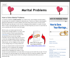marital-problems.org: How to Solve Marital Problems
Are you experiencing marital problems? Learn how to solve them with the help of a marriage counselor or on your own.