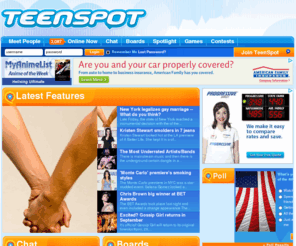 Teen-flirt.com: TeenSpot.com - offers teen chat rooms, message