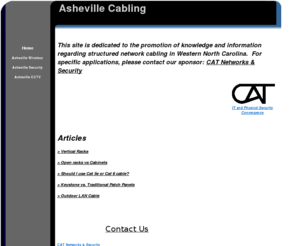 ashevillecabling.info: Asheville Cabling
This site is dedicated to the promotion of knowledge and information regarding structured network cabling in Western North Carolina. 