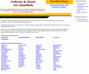 collector-car-classifieds.com: Collector and Classic Car Classifieds
Classic Cars for sale by owner through are collector and classic car classified ads directory. 