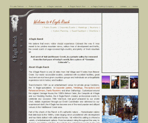 4eagleranch.com: Sleigh rides Vail, and Beaver Creek Colorado - 4 Eagle Ranch Family Outdoor Activities
sleigh rides Vail Beaver Creek, Colorado
sleigh rides Vail Colorado
Vail, Colorado sleigh rides
Vail Colorado sleigh rides, 4 Eagle Ranch has become one of the most sought after group, family, and individual venues in the Vail Valley. We specialize in providing an authentic venue for corporate events, weddings, reunions, and a host of day and evening activities.