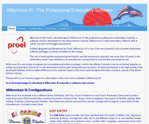 embroidery-machine-software.com: Millennium III - The Professional Embroidery Software
Embroidery software Millennium III for create and punching embroidery for fashion industry for all embroidery machines