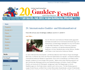 gauklerfest-koblenz.de: - gauklerfest-koblenz.de
 Internationales Gaukler- und Kleinkunstfestival Koblenz