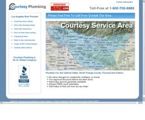 courtesyplumbers.org: Plumber Plumbing Sewer Home Plumbing Repair
Courtesy Plumbers is courtesy plumbing in the Los Angeles San Gabriel Valley CA residential commercial plumbing for Covina Glendora Pomona with sewer pipe replacement and home plumbing needs.