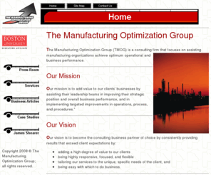 manufacturingoptimization.com: Manufacturing Optimization
The Manufacturing Optimization Group: manufacturing optimization and executive coaching for small to mide-sized manufacturing enterprises.