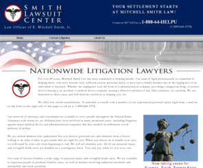 mitchellsmithlaw.com: Law Offices of E. Mitchell Smith | Home
Welcome to the Law Offices of E. Mitchell Smith, where we are taking cases for Actos, Depuy Orthopaedics, Wellbutrin, Depakote, Paxil, Reglan and Denture Cream