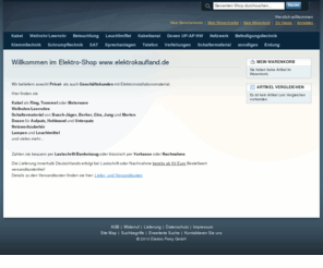 elektrokaufland.net: Elektrokaufland Elektro-Shop | Wellrohr, Kabel, Dosen, Schaltermaterial, Verteilungen und mehr
Online Elektro-Shop für Privat- und Gewerbekunden.
Wir liefern ihnen Elektroartikel wie Wellrohr, Kabel, Dosen, Schaltermaterial, Verteilungen und mehr