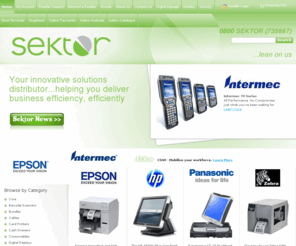 sektor.co.nz: mobile pdt, touch terminals, barcode scanners, POS, point of sale, label printers
New Zealand based Point of sale (POS) distributor for touch terminals, touch screen, mobile PDT, handheld PDAs, barcode scanners and label printers.