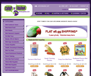 birdsupplies.com: Bird Parrot Supplies | Worldwide shipping | Bird Toys | Bird Stands, Carriers | Bird Food
CHIRP N SQUAWK: Top quality bird parrot supplies at great prices.  Fast, affordable, worldwide shipping. We endorse the quality bird supplies that promote parrot health & enrichment.  