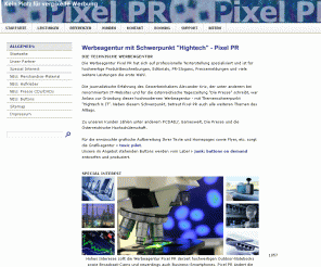 pixel-pr.net: Werbeagentur mit Schwerpunkt "Hightech" - Pixel PR
Pixel PR bietet mit dem Schwerpunkt 