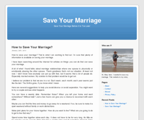 saveyourmarriage.biz: Save Your Marriage
Maybe I can help you save your marriage.