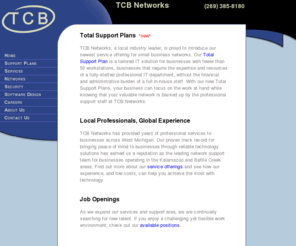 tcbmi.com: TCB Networks Computer Support in Kalamazoo and Battle Creek, Michigan
West Michigan's premier network design, support, and computer security provider