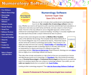 wideninghorizons.com: Numerology Software Creates Numerology Reports and Charts
Numerology Software by master numerologist Matthew Goodwin does numerology personality, compatibility & forecast reports and numerology charts. FREE Trial Version.