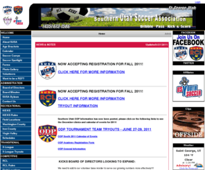 southernutahsoccer.com: Southern Utah Soccer Association
Hometeamz.com - Specializes in online sports league websites, team websites, and league management software.  Manage team schedules, game results, automated standing, tournament brackets, field schedules, umpire scheduling, online registration, fundraising, sponsor ads, photos, news, and more.