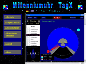zesewitz.net: Kalenderwerk mit Dämmerungszeiten, Aufgangszeiten, exakter Wochentagsberechnung über Jahrtausende, Mondphasen u.v.mehr
Aufgangszeiten von Sonne und Mond für alle Zeiten und Orte, ein echter Ewiger Kalender - exakte Wochentagsberechnung über Jahrtausende - Millenniumuhr über Jahrtausende Millennium Kalender