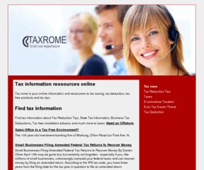 taxrome.com: Taxes Information - Taxes
Articles and information on Taxes from Taxes Information