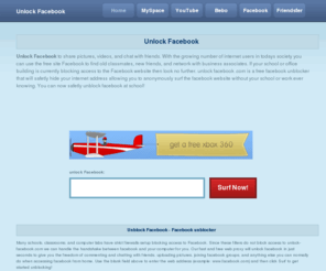 unlock-facebook.com: Unlock Facebook
Unblock facebook from any location and at any time. Unblock facebook or any website from school or work or anywhere else.