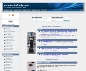 vectorstudy.com: Management Theories
Vectorstudy.com is the official web site of vector study group. Management thoeries, management gurus, management schools and vairous management topics