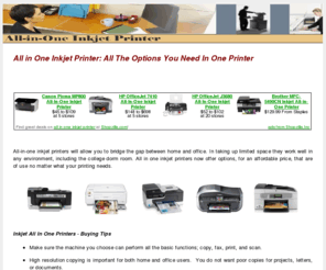 allinoneinkjetprinter.com: All in One Inkjet Printer | Inkjet All in One Printers
Find your all in one inkjet printer at AllInOneInkjetPrinter.com! Reviews, Comparisons, BuyNow for inkjet all-in-one printers.