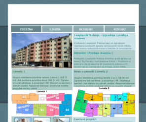 leoplastik.com: Leoplastik Trebinje | Stanovi | Prodaja | Izgradnja
Leoplastik Trebinje je firma koja se bavi izgradnjom i prodajom stanova. Pored toga radimo poslove građevinske operative,radimo betonsku galanteriju,eloksiranu bravariju i metalne konstrukcije...