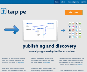 tarpipe.net: automated content sharing - tarpipe
tarpipe is a publishing platform that makes it easy to share content across different social media applications.