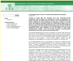 csa-ag-private-equity-kompetenz.de: CSA Beteiligungsfonds: „Private-Equity-Investor ist ohne Nachteile für Arbeitnehmer“
CSA Beteiligungsfonds investieren in wachstumsstarke Mittelstands-Beteiligungen.