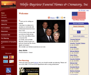 wolfefuneralhome.net: Wolfe-Bayview Funeral Homes & Crematory, Inc : Daphne, Alabama (AL)
Wolfe-Bayview Funeral Homes & Crematory, Inc provides complete funeral services to the local community.