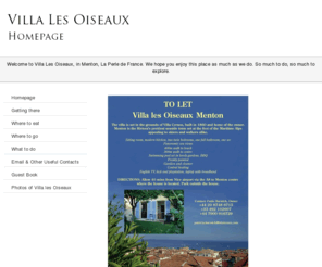 mentonsejour.com: Villa Les Oiseaux - Homepage
Villa Les Oiseaux - Homepage