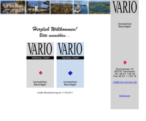 vario-wohnbau.com: VARIO Wohnbau GmbH in Traunstein
VARIO Wohnbau GmbH in Traunstein, Ihr Ansprechpartner für Immobilien und als Bauträger