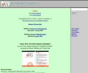 learnsvg.com: Learn SVG - The Web Graphics Standard : Tutorials, Maps, Books
Learn SVG: The Web Graphics Standard - The reader of this book will move on to more advanced topics of adding style, gradients and filter effects, menu creation, animation, script-based interactivity, publishing, extensibility, and a cutting-edge SVG Web application.