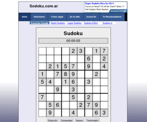 sodoku.com.ar: Sodoku.com.ar el lugar para Jugar Sudoku
Juega, imprime, comparte y disfruta de este apasionante juego de inteligencia Gratis.